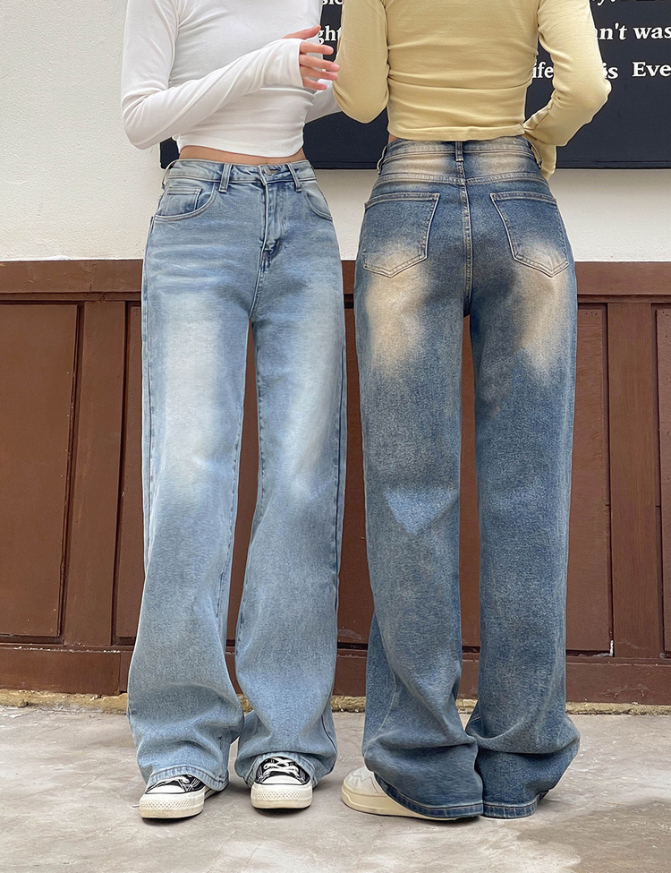 [숏,롱/S~XL/4컬러] 하체커버 워싱 하이웨스트 와이드 데님 팬츠 연청