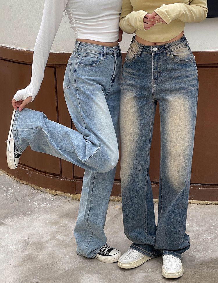 [숏,롱/S~XL/4컬러] 하체커버 워싱 하이웨스트 와이드 데님 팬츠 연청