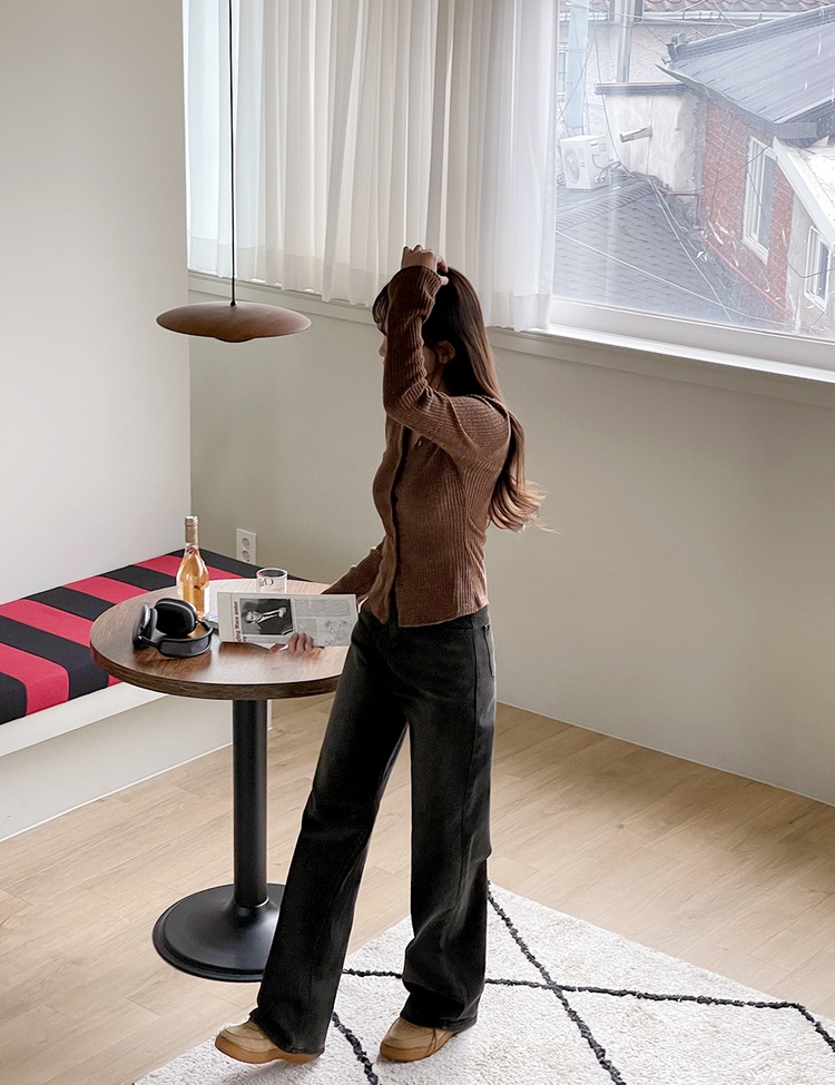 [숏,롱/S~XL/4컬러] 하체커버 워싱 하이웨스트 와이드 데님 팬츠 다크옐로우