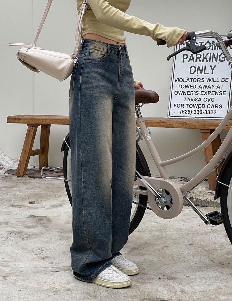 [숏,롱/S~XL/4컬러] 하체커버 워싱 하이웨스트 와이드 데님 팬츠 딥다크