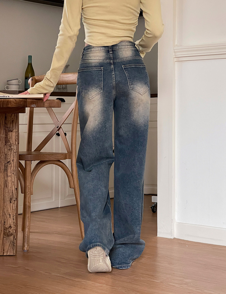 [숏,롱/S~XL/4컬러] 하체커버 워싱 하이웨스트 와이드 데님 팬츠 딥다크