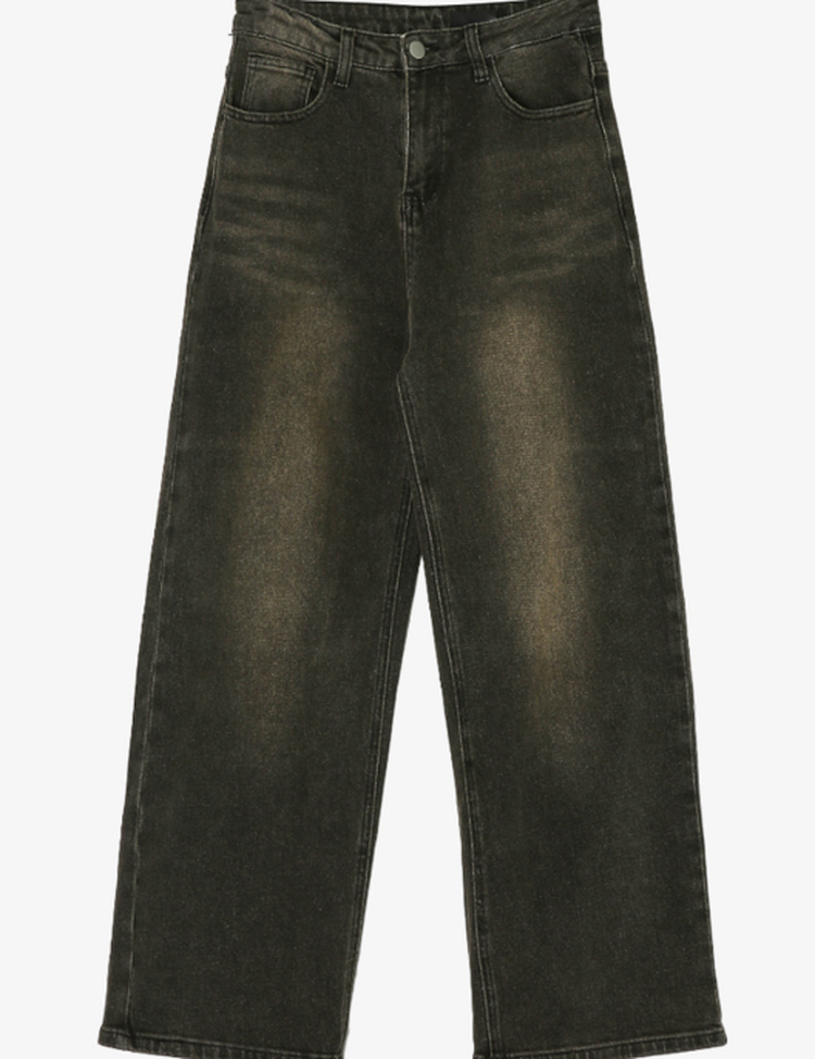 [숏,롱/S~XL/4컬러] 하체커버 워싱 하이웨스트 와이드 데님 팬츠