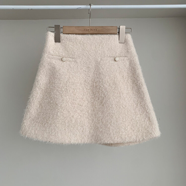 モヘアポケットウィンターミニスカート｜ミニスカート｜韓国