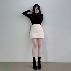 モヘアポケットウィンターミニスカート｜ミニスカート｜韓国