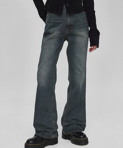 ウォッシングワイドブーツカットデニムパンツ DENIM