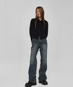 ウォッシングワイドブーツカットデニムパンツ DENIM