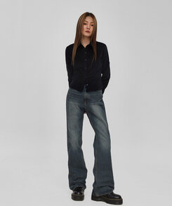 ウォッシングワイドブーツカットデニムパンツ DENIM