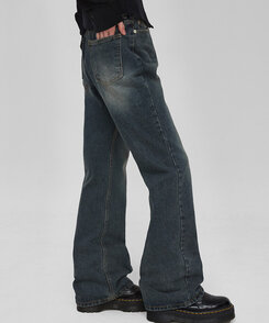 ウォッシングワイドブーツカットデニムパンツ DENIM