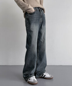 ウォッシングワイドブーツカットデニムパンツ DENIM