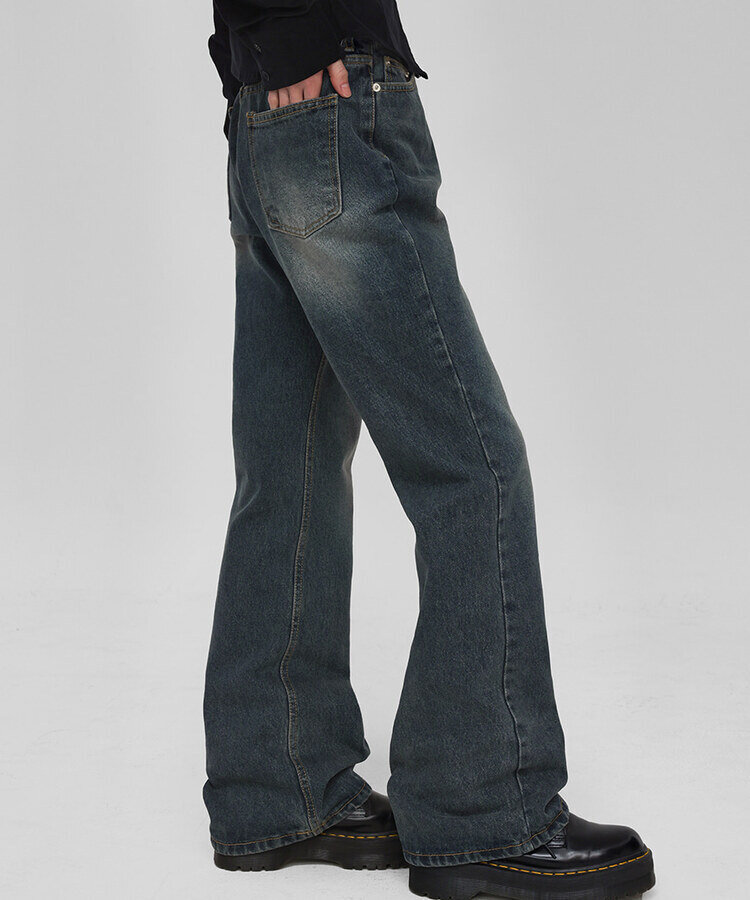 ウォッシングワイドブーツカットデニムパンツ DENIM