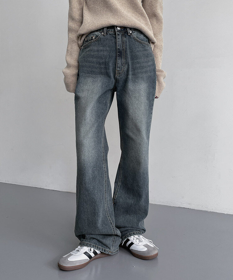 ウォッシングワイドブーツカットデニムパンツ DENIM