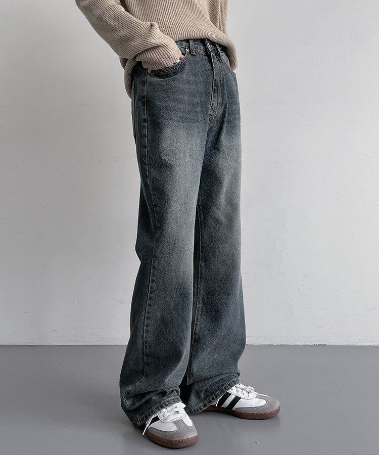 ウォッシングワイドブーツカットデニムパンツ DENIM