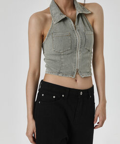 ユニセックスワイドコットンパンツ BLACK