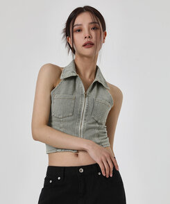 ユニセックスワイドコットンパンツ BLACK