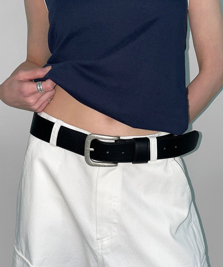 ベーシックレザーベルト BLACK