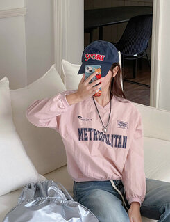 Vネック長袖クロップTシャツ PINK