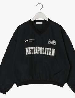 Vネック長袖クロップTシャツ