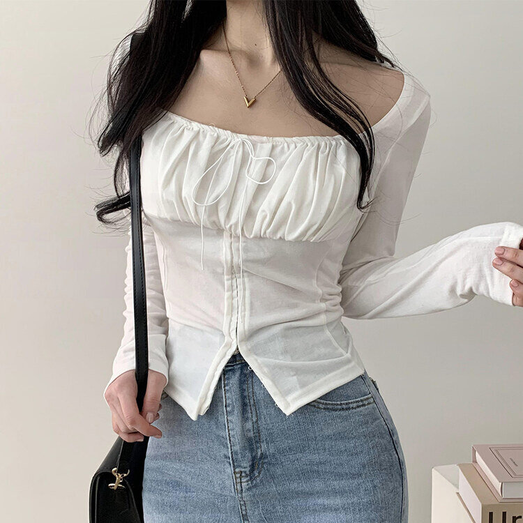 【CPGN】DTP Whisper Crop 半袖T 2色 STS40242 コルセットデザインバストシャーリングクロップ長袖T