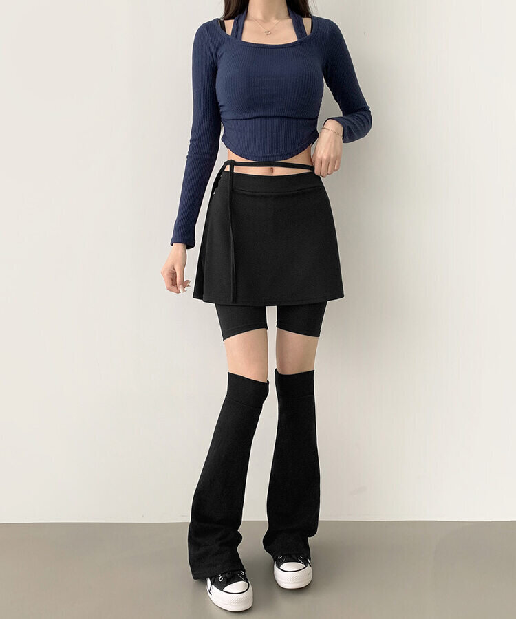 レザレクション　黒ラップスカート　XS LVEU. | 【LVEU.】2wayピンデザインラップスカート / ボトムス