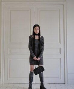 靴下・タイツ ベーシックニーソックス CHARCOAL