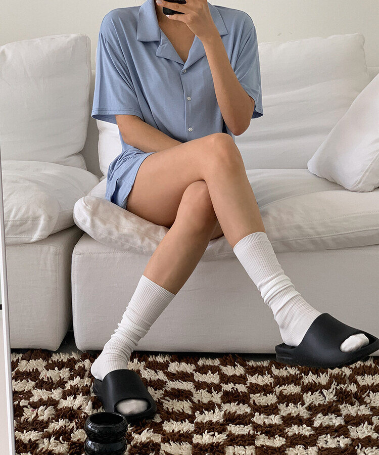 リブハイソックス WHITE