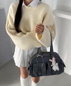 ファッション雑貨 キュートウサギキーホルダー WHITE