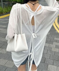 スクエアレザーショルダーバッグ WHITE