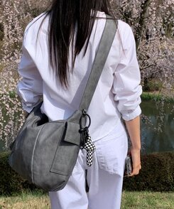 マルチポケットカジュアルショルダークロスバッグ Dark Brown