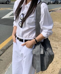 マルチポケットカジュアルショルダークロスバッグ Dark Brown