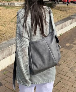 マルチポケットカジュアルショルダークロスバッグ Dark Brown