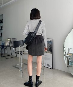 マルチポケットカジュアルショルダークロスバッグ BLACK