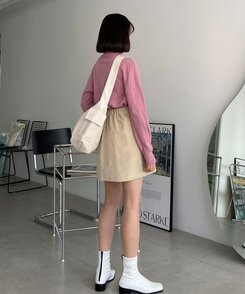 マルチポケットカジュアルショルダークロスバッグ IVORY