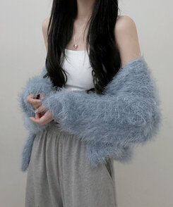 샤인앙고라퍼브이넥루즈핏니트가디건 소라