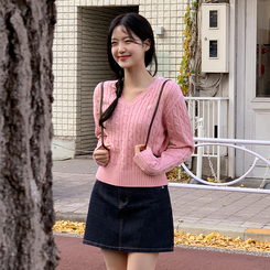 Always デニムミニスカート Sサイズ ヒドゥンボタンHラインウォッシングデニムミニスカート｜ミニ