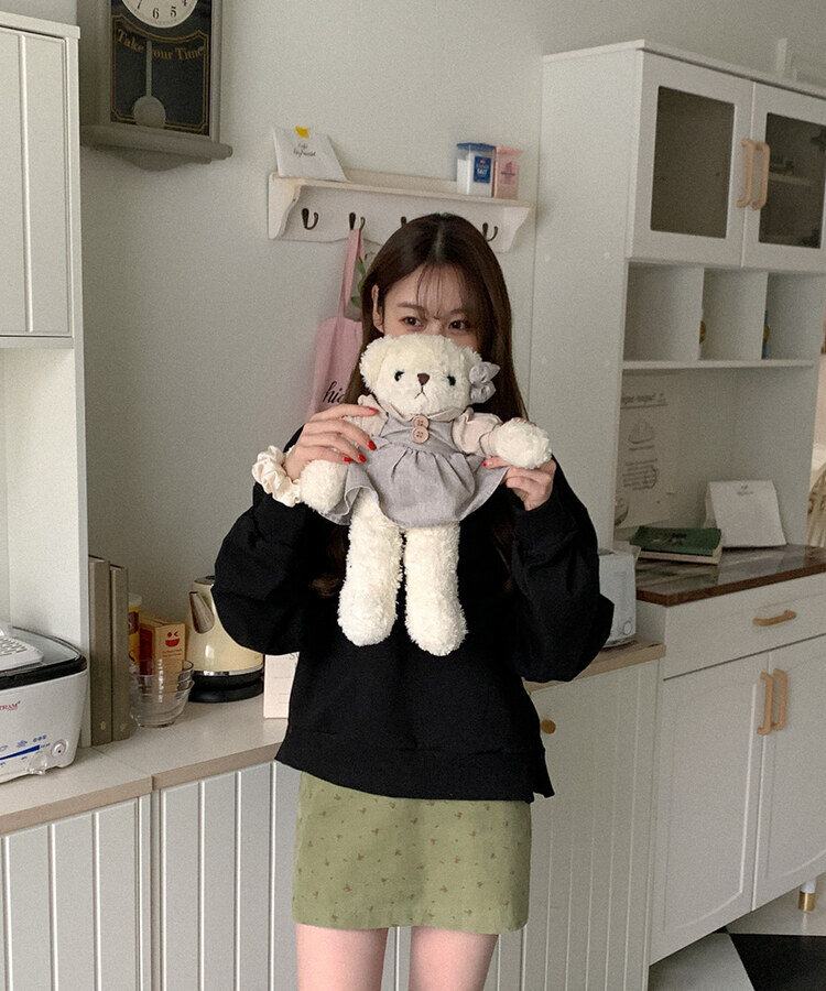 コットンサイドスリットトレーナー BLACK