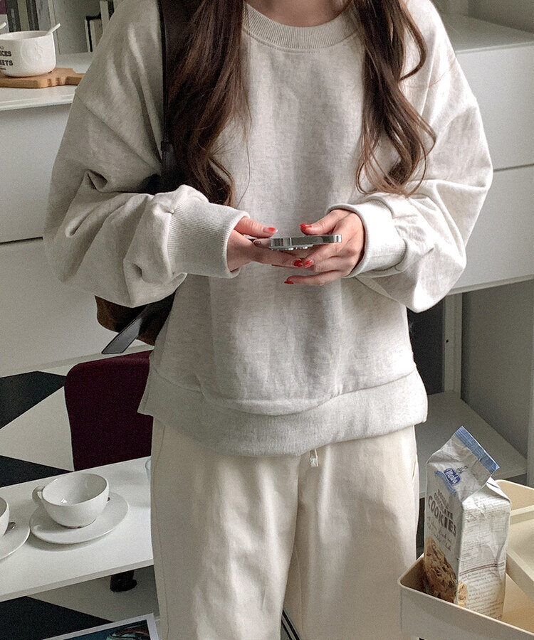 コットンサイドスリットトレーナー OATMEAL