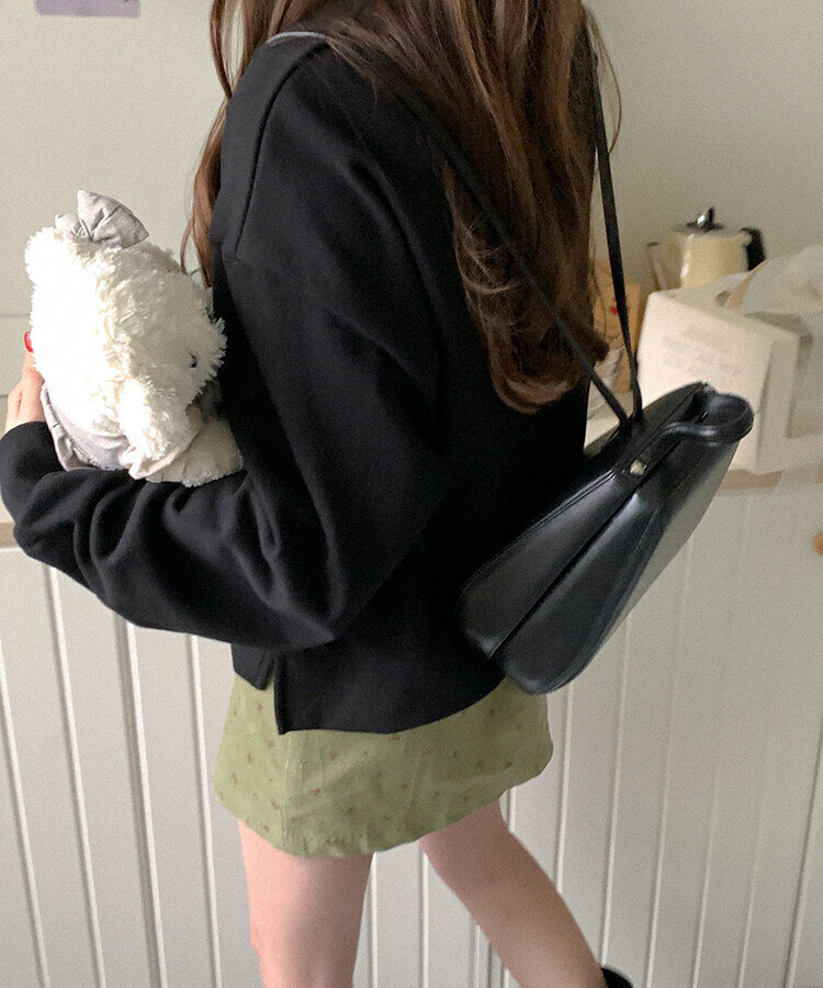 コットンサイドスリットトレーナー BLACK