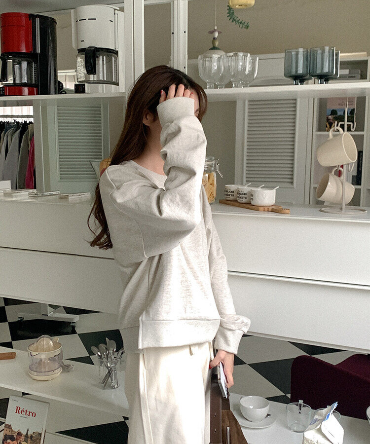 コットンサイドスリットトレーナー OATMEAL