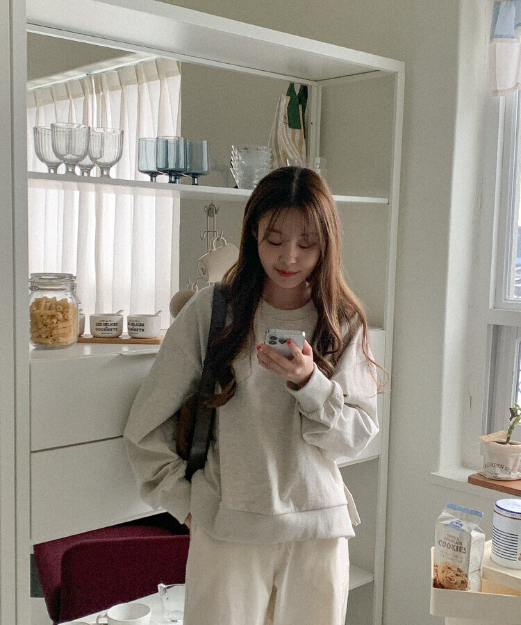 コットンサイドスリットトレーナー OATMEAL