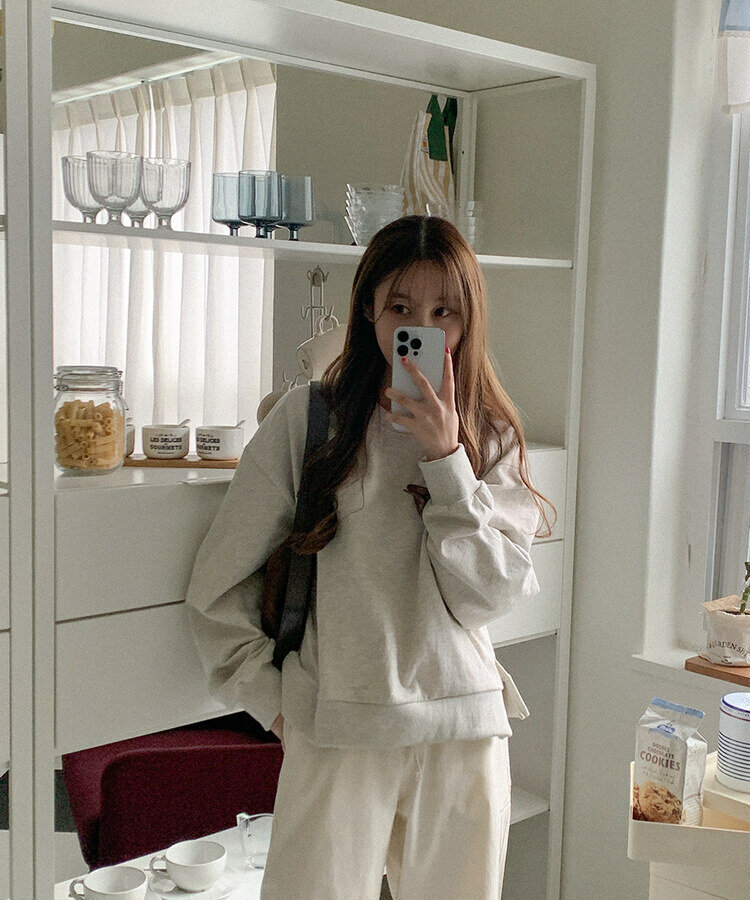 コットンサイドスリットトレーナー OATMEAL