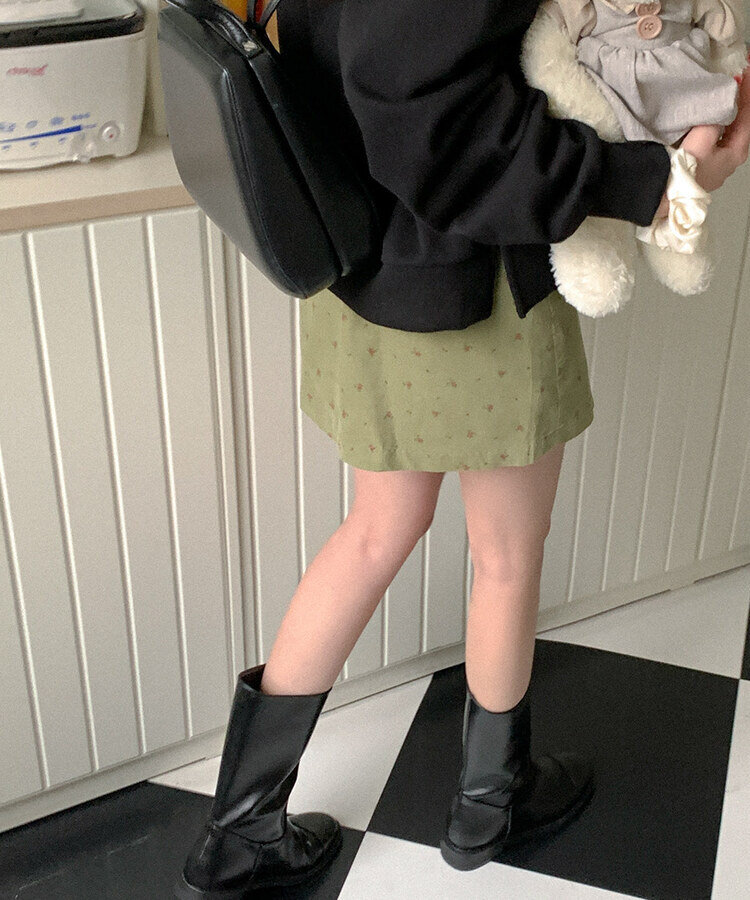 コットンサイドスリットトレーナー BLACK