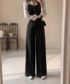 スラックス センタープレスバギースラックス BLACK