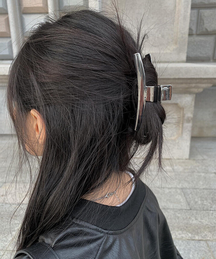 YAECA シルバーヘアクリップ ヘアクリップ 高品質 韓国製 6個セット