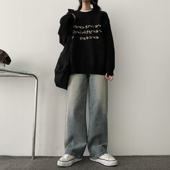 ディープウォッシングワイドデニムパンツ LIGHT DENIM