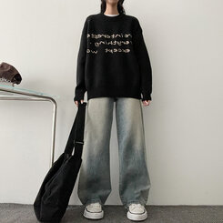 ディープウォッシングワイドデニムパンツ LIGHT DENIM