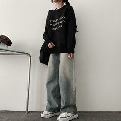 ディープウォッシングワイドデニムパンツ LIGHT DENIM