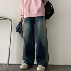 ディープウォッシングワイドデニムパンツ DARK DENIM