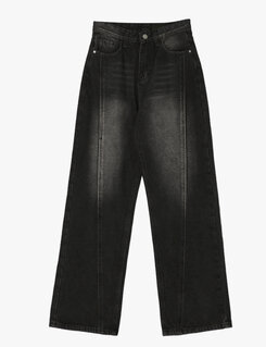 [丈別/S~XL]ビンテージウォッシングワイドデニム
