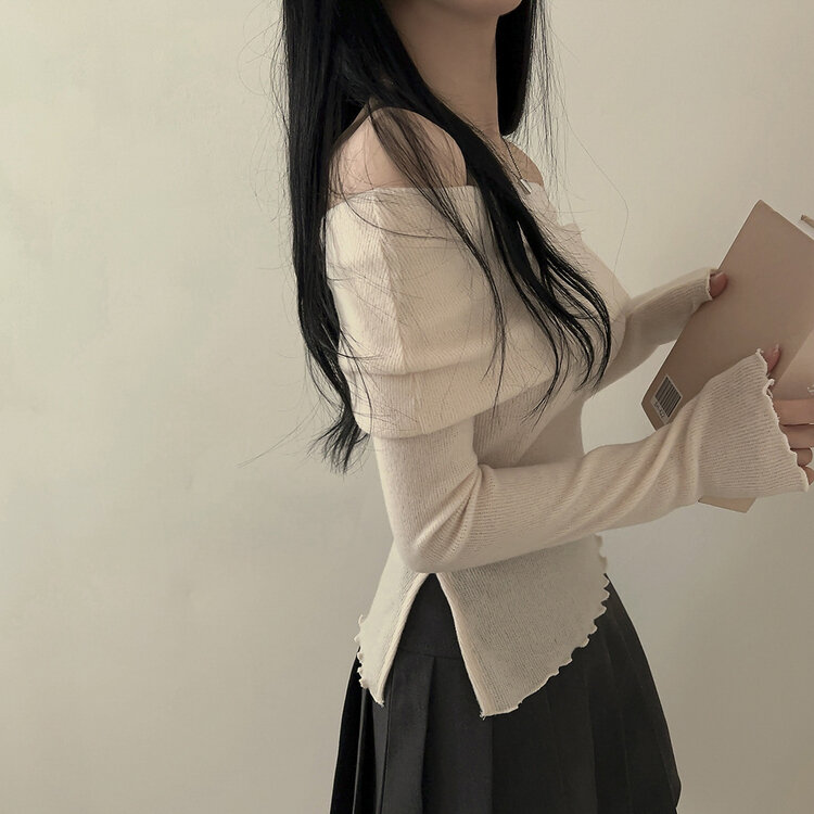 00's vintage goa ベージュ オフショルダー 長袖カットソー 00's