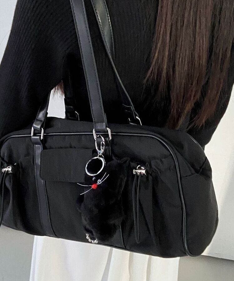 バッグ スリーポケットナイロンショルダーバッグ BLACK